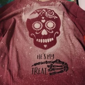 He's My Treat skull Halloween t shirt xl